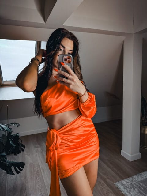 komplet damski pomaranczowy