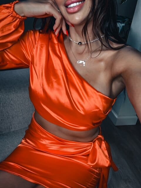 komplet damski pomaranczowy