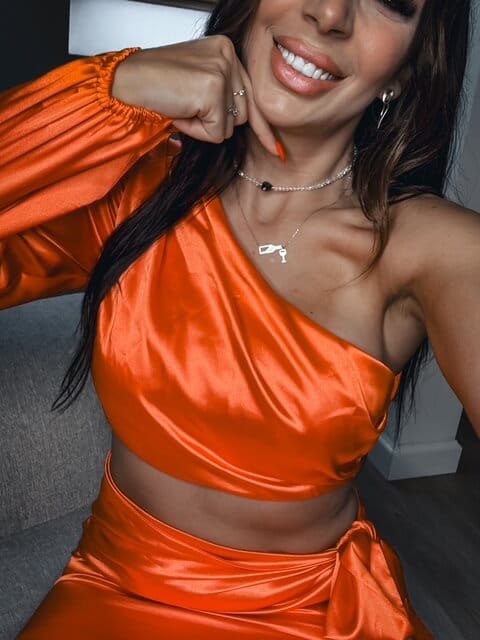 komplet damski pomaranczowy