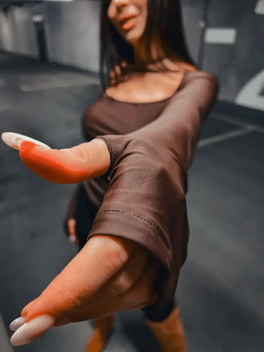 Brązowa bluzka Casual z paskiem